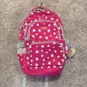 Hot Pink Paw Print Backpack